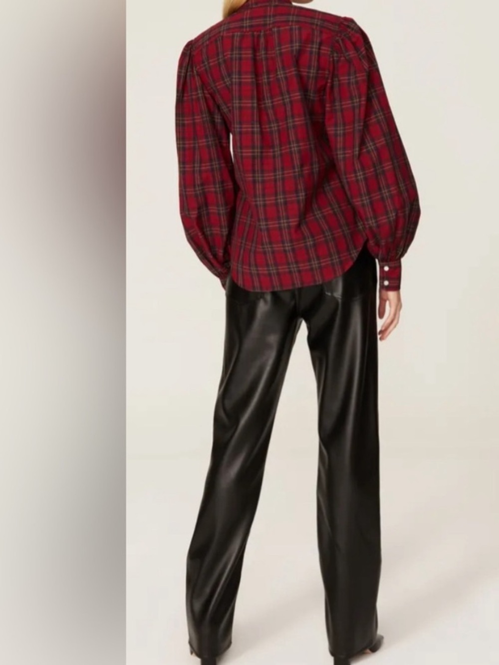 Polo Ralph Lauren Tartan Plaid Puff Sleeves  Shirt Size 8 - Picture 3 of 12